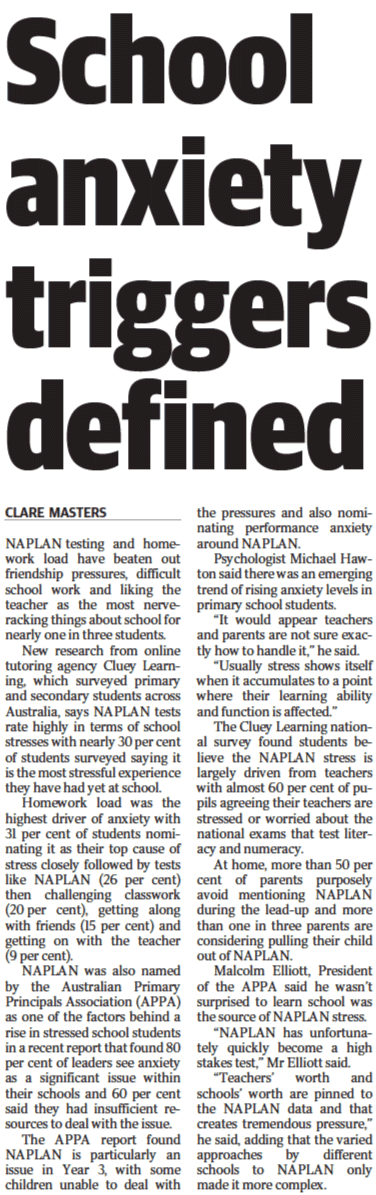 School anxiety triggers defined