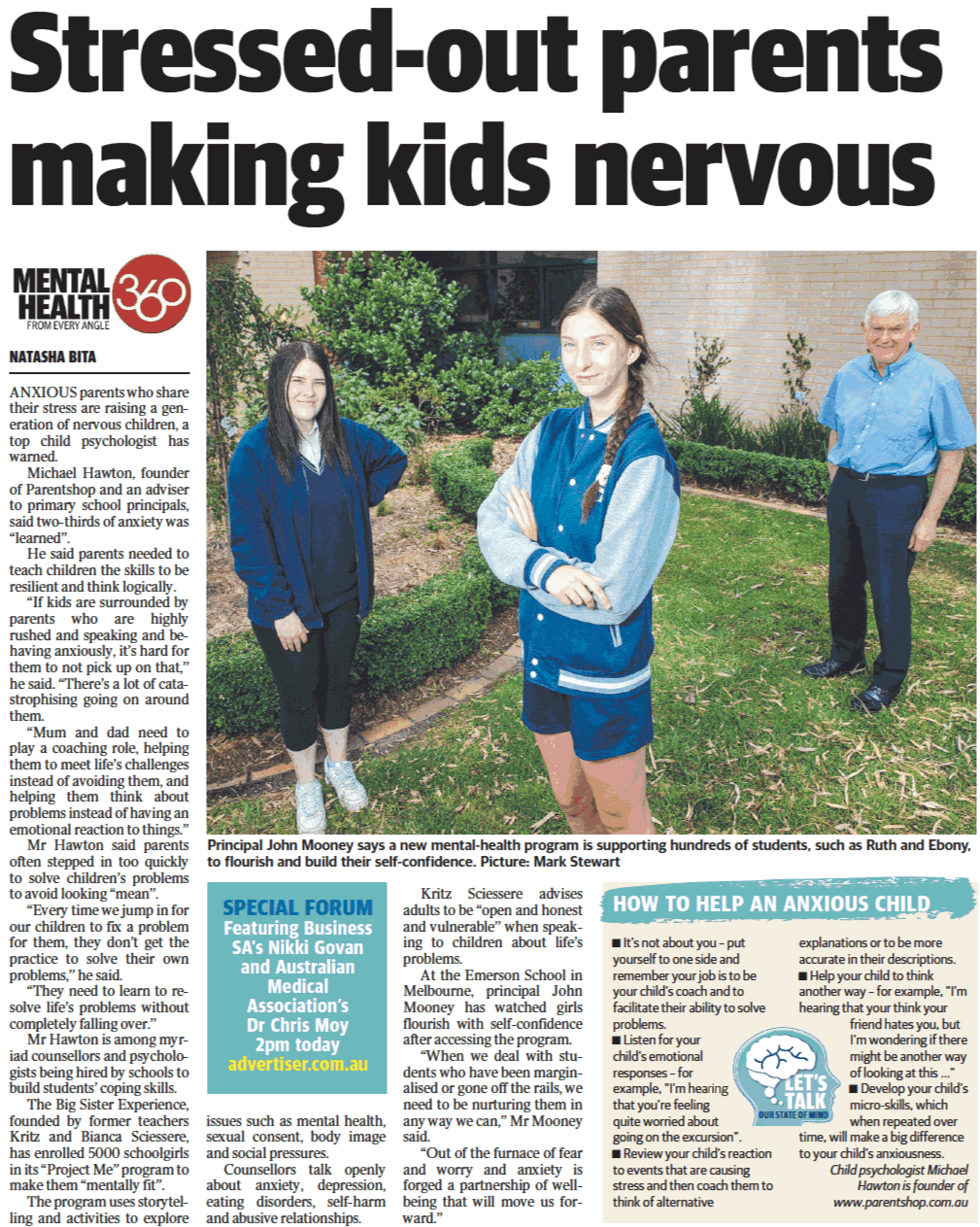 Stressed-out parents making kids nervous