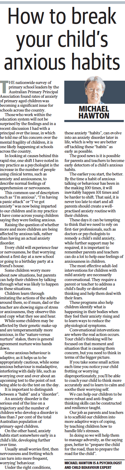 How to break your child's anxious habits