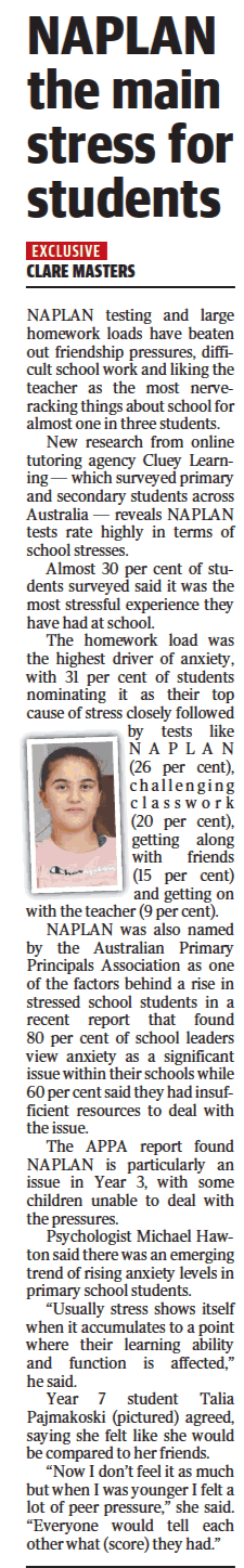 NAPLAN the main stress for students
